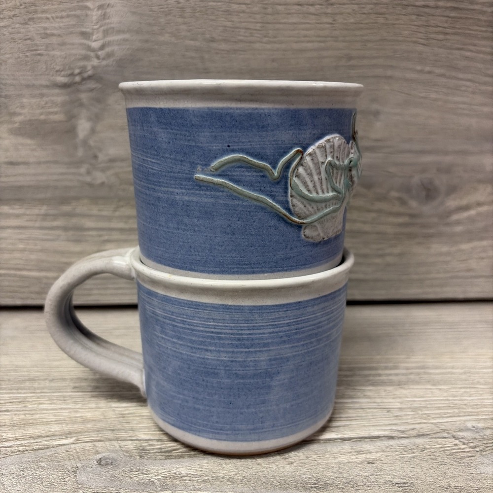 Mikael Carstanjen Sea Shell Pottery Mugs, Set Of 2 (E2) - Picture 5 of 9